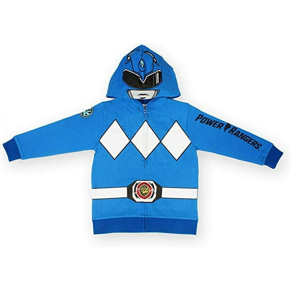 Power Rangers Blue Ranger Boys Single Roleplay Zip Up Hoodie, 4-8