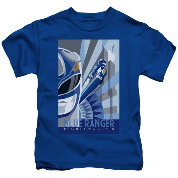 Power Rangers Little Boys' Blue Ranger Deco Childrens T-shirt 6 Blue