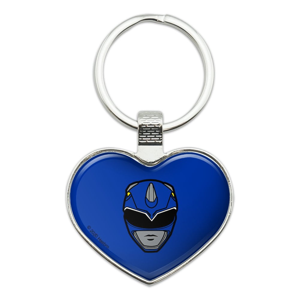 Power Rangers Blue Ranger Helmet Keychain Heart Love Metal Key Chain ...