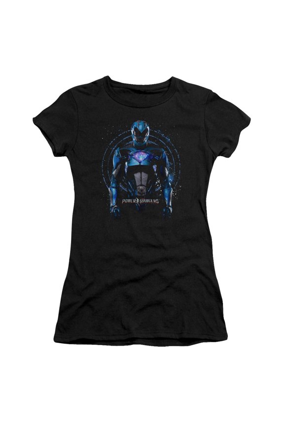 Power Rangers Blue Ranger Junior Women's T-Shirt Sheer Black