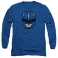 thumbnail image 1 of Power Rangers Blue Ranger Mask Long Sleeve Adult 18/1 T-Shirt Royal Blue, 1 of 1