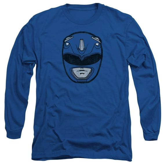 Power Rangers - Blue Ranger Mask - Long Sleeve Shirt - Medium