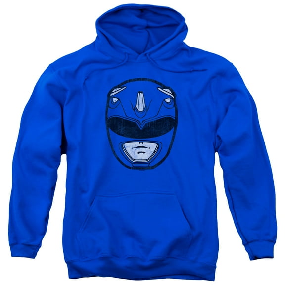 Power Rangers - Blue Ranger Mask - Pull-Over Hoodie - Large