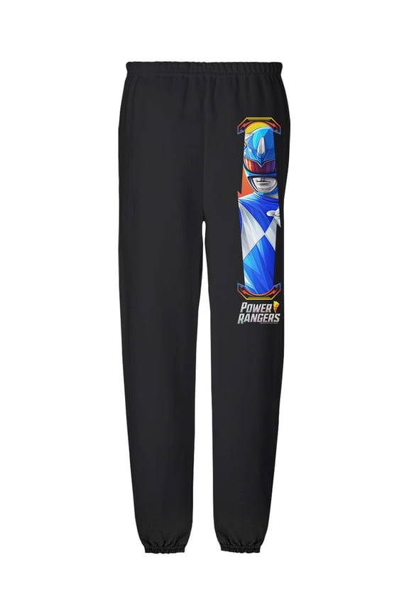 Blue Ranger and Logo Mens Jogger Sweatpants, Black, X-Large