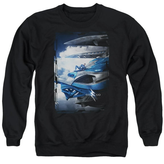 Power Rangers - Blue Zord Poster - Crewneck Sweatshirt - Small