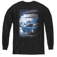 thumbnail image 1 of Power Rangers & Blue Zord Poster Youth Long Sleeve Tee Shirt, Black - Medium, 1 of 1