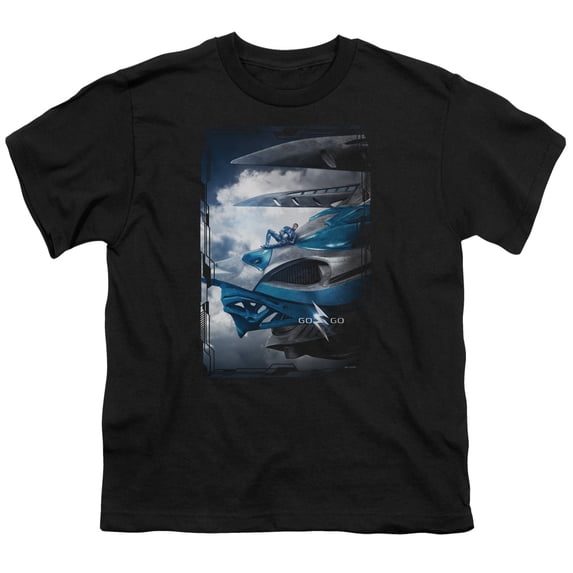 Power Rangers - Blue Zord Poster - Youth Short Sleeve Shirt - Medium