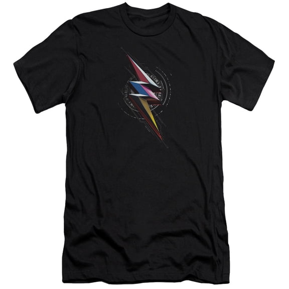 Power Rangers Bolt Sigil Adult 30/1 T-Shirt Black