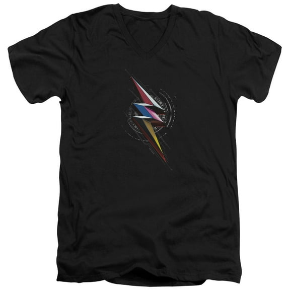Power Rangers - Bolt Sigil - Slim Fit V Neck Shirt - Small