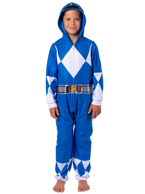 Mighty Morphin Power Rangers Union Suit Kids All Character Footless Hooded Pajama Boys Girls