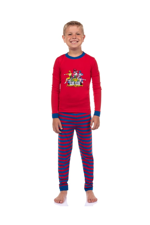 Power Rangers Boys' Classic Team Ranger Character 2 Piece Tight Fit Sleep Pajama Set 6