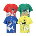 thumbnail image 1 of Power Rangers Boys Short Sleeve T-Shirt 4 Pack Shirts for Little Kids – Red/Yellow/Blue/Green, 1 of 9