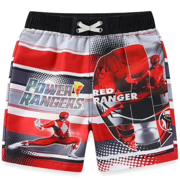 Power Rangers Boys UPF 50+ Swim Trunks Bathing Suit (Boys), Sizes 4-12