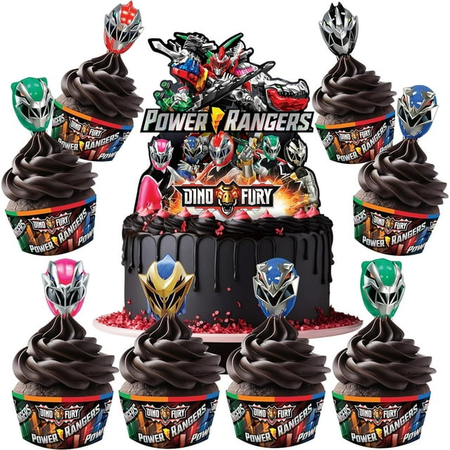 Power Rangers Cake Topper &amp; Power Rangers Cupcake Toppers Kit - Walmart.com