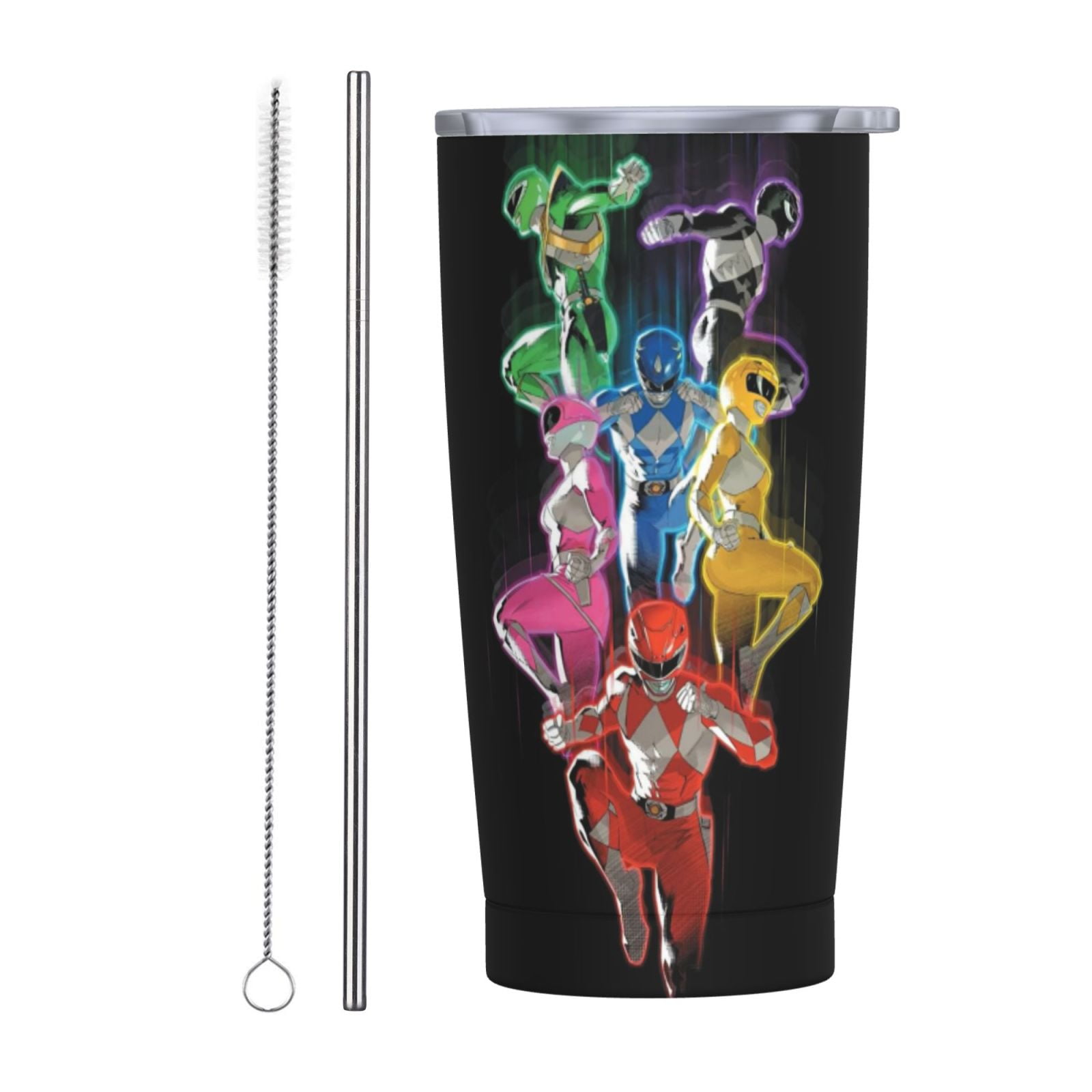 Power Rangers Car Cup With Straw 20oz Stainless Steel Tumbler Push-Pull ...