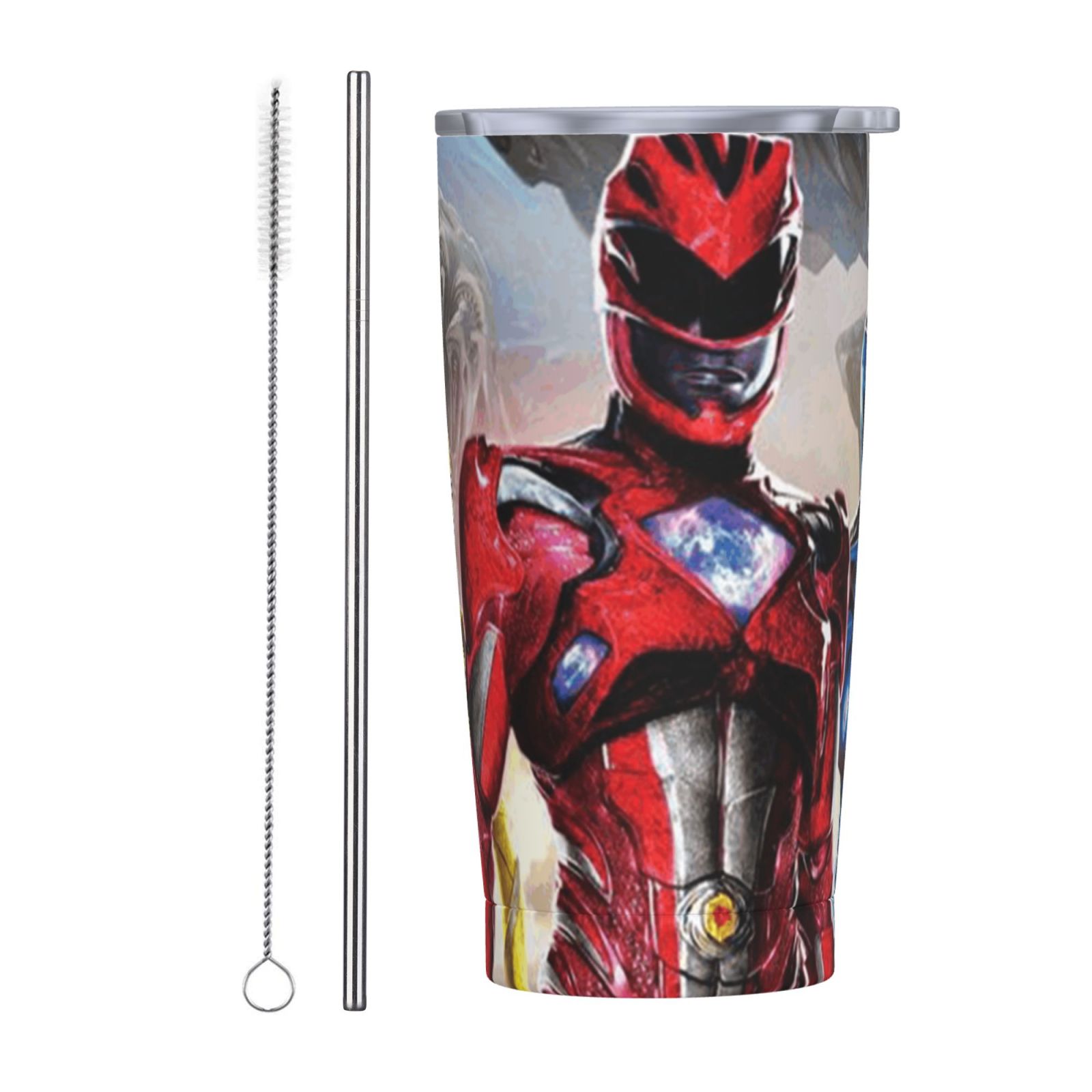 Power Rangers Car Cup With Straw 20oz Stainless Steel Tumbler Push-Pull ...
