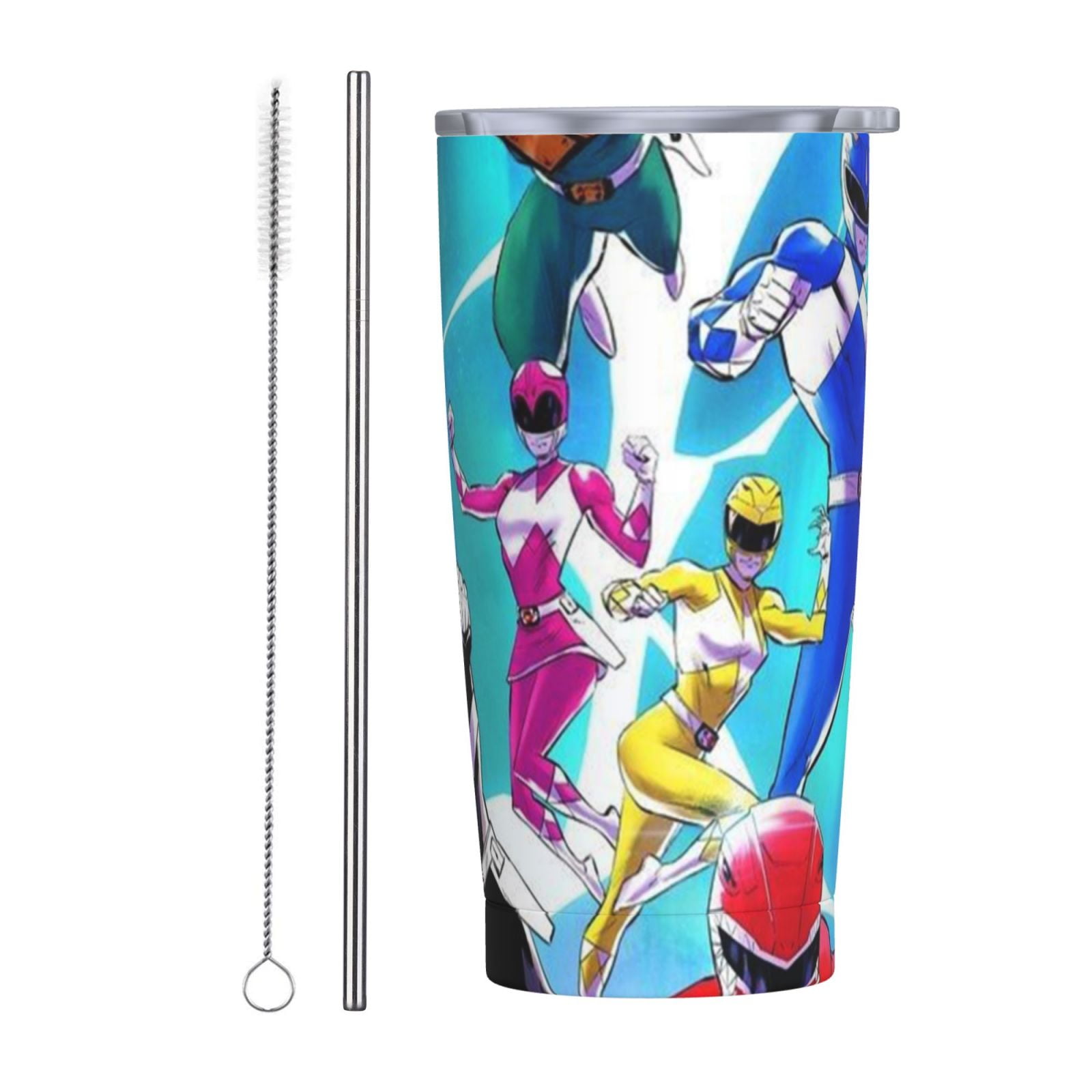 Power Rangers Car Cup With Straw 20oz Stainless Steel Tumbler Push-Pull ...