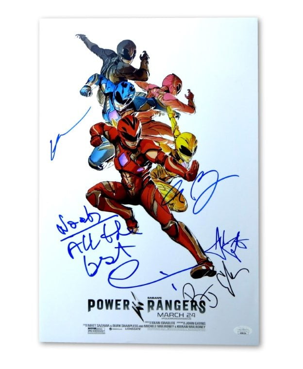 Power Rangers Cast Signed Autographed 12X18 Photo Banks Hader Saban JSA ...