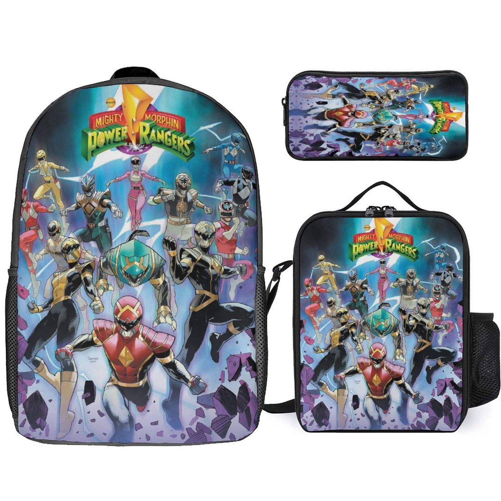 Power Rangers Casual Backpack 3 Piece Set Lightweight Laptop Shoulder ...