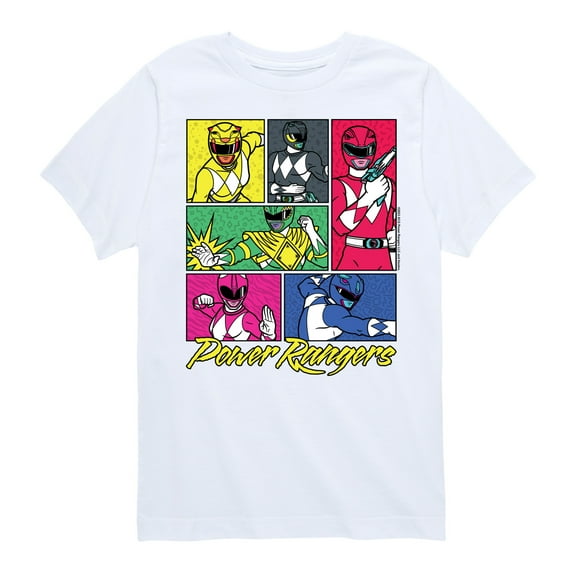 Power Rangers - Character Grid- Boy's Short Sleeve Tee