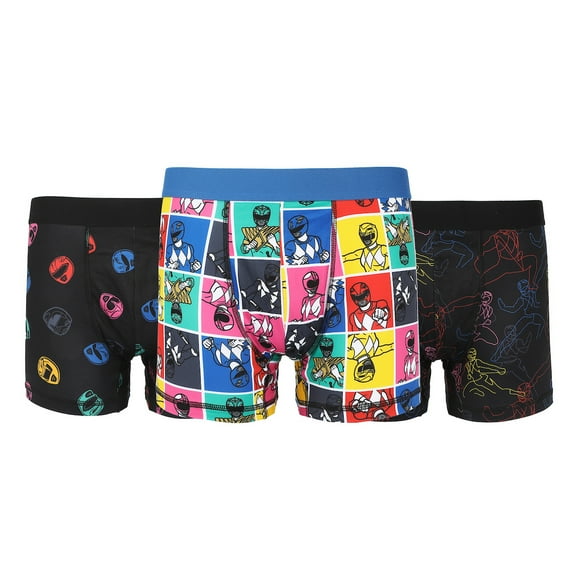 Power Rangers Character Prints Men's 3-Pack Boxer Briefs-Large