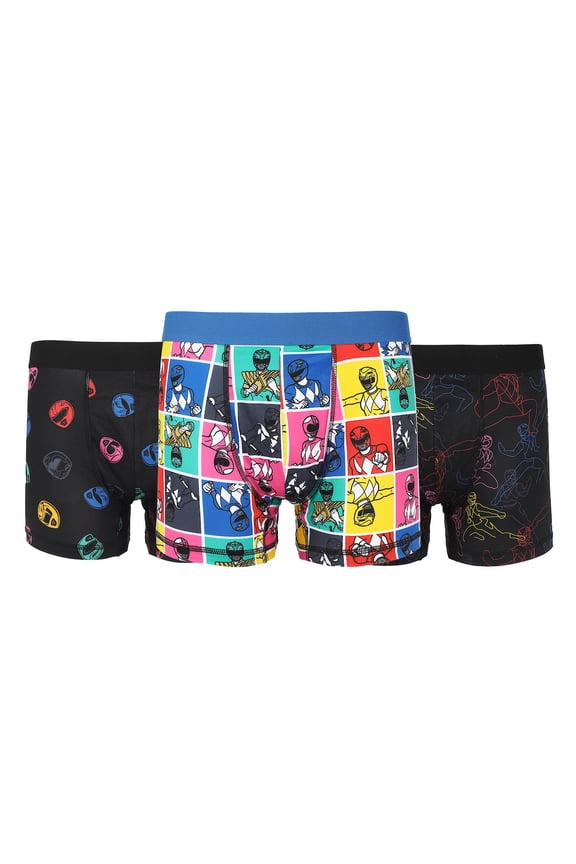 Power Rangers Character Prints Men's 3-Pack Boxer Briefs-Large