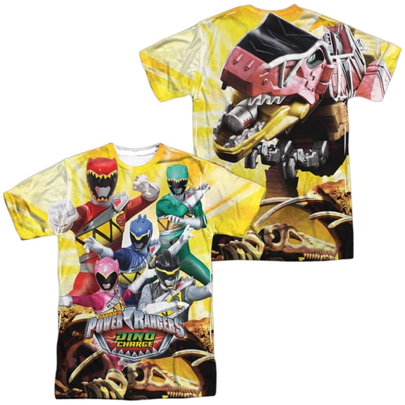 Power Rangers Charged for Battle Unisex Adult Sublimated Costume T Shirt (Front/Back), 2X-Large Multicolor