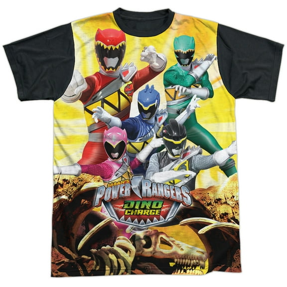 Power Rangers Charged For Battle Mens Sublimation Shirt with Black Back