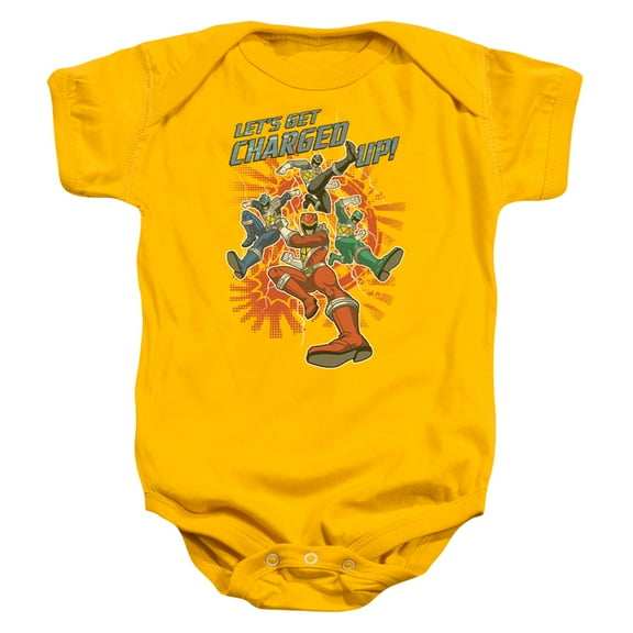 Trevco Sportswear PWR2200-SS-1 Power Rangers Charged Up Infant Snapsuit, Gold - Small - 6 Month