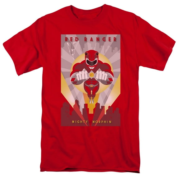 Power Rangers Men's Red Deco T-shirt Medium Red