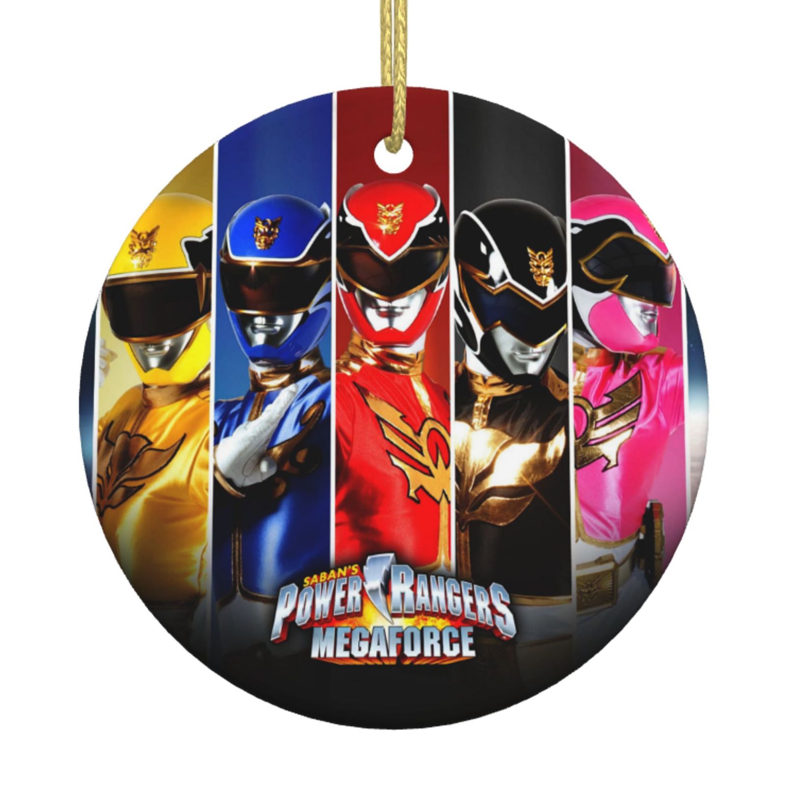 Power Rangers Tree Power Rangers Christmas Ceramic Round Pendant Decoration Christmas Tree ...