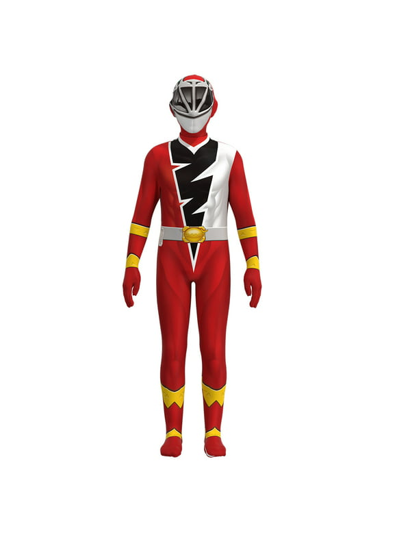 Power Rangers Cosplay Jumpsuit Fancy Dress Costume Halloween Party Playsuit Red