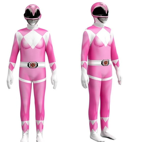 Power Rangers Cosplay Jumpsuit Fancy Dress up Costume Party Playsuit Costume Cosplay Full Bodysuit Halloween Kids 3D Style for 5-6 Years