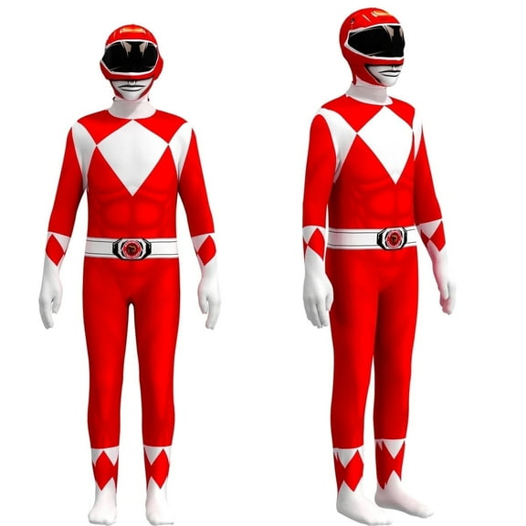 Power Rangers Cosplay Jumpsuit Fancy Dress up Costume Party Playsuit for 5-6 Years