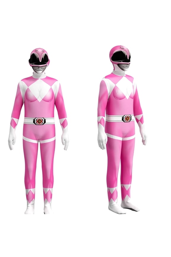Power Rangers Cosplay Jumpsuit Fancy Dress up Costume Party Playsuit for 7-8 Years