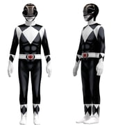 Power Rangers Cosplay Jumpsuit Fancy Dress up costume party Playsuit Costume Cosplay Full Bodysuit Halloween 3D Style M Size,Black