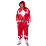 Power Rangers Union Suit Adult Hooded One Piece Footless Pajama Costume for Men Women