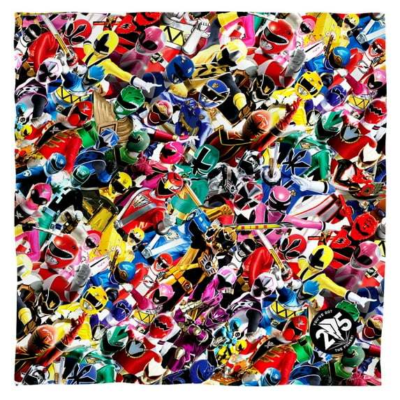 Power Rangers - Crowd Of Rangers - Bandana - 22" x 22"