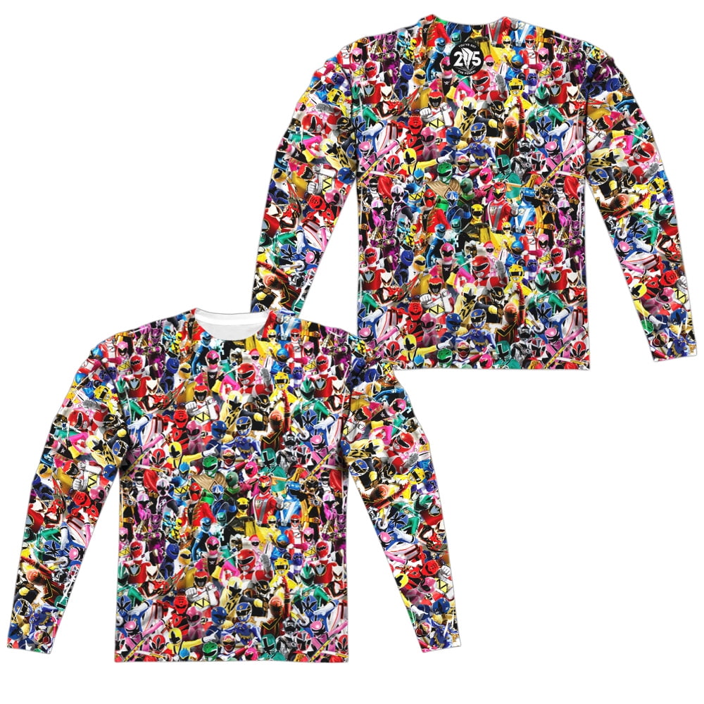 Power Rangers - Crowd Of Rangers (Front/Back Print) - Regular Fit Long ...
