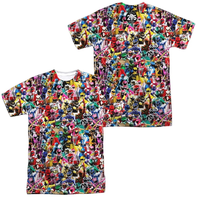 Power Rangers Crowd of Rangers Unisex Adult Sublimated Costume T Shirt ...