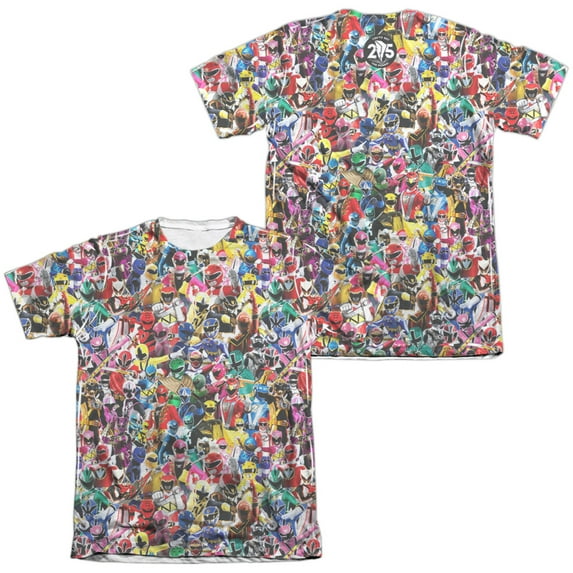 Power Rangers - Crowd Of Rangers (Front/Back Print) - Short Sleeve Shirt - Small