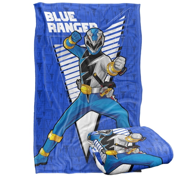 Power Rangers: Dino Fury Blanket, 36'x58' Blue Ranger Character Silky Touch Super Soft Throw Blanket