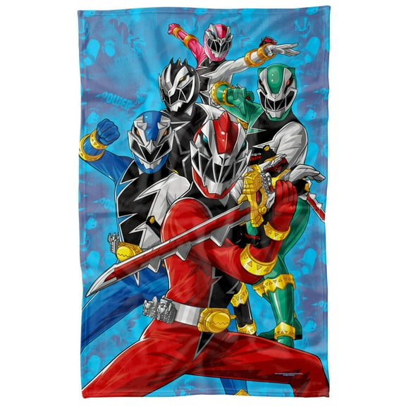 Power Rangers: Dino Fury Blanket, 36'x58' Group Stack Fleece Blanket