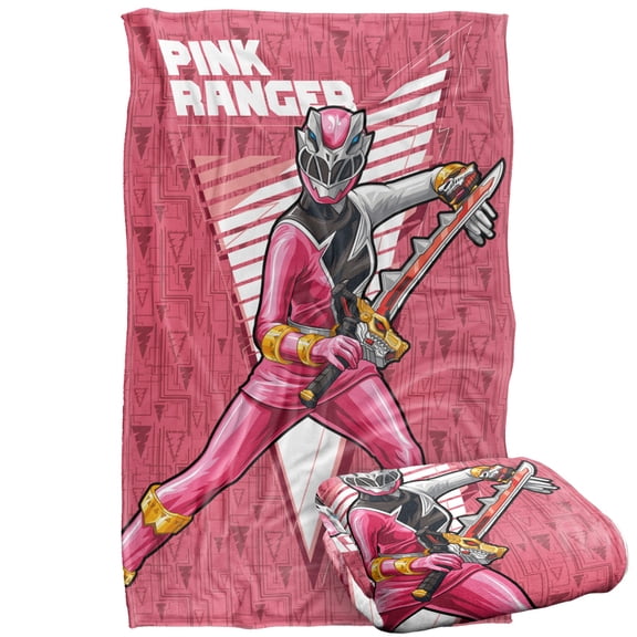 Power Rangers: Dino Fury Blanket, 36'x58' Pink Ranger Character Silky Touch Super Soft Throw Blanket