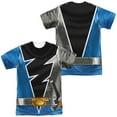 thumbnail image 1 of Power Rangers Dino Fury Blue Ranger Unisex Adult Sublimated Halloween Costume T Shirt (X-Large) White (Front/Back), 1 of 2