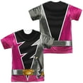 thumbnail image 1 of Power Rangers Dino Fury Pink Ranger Unisex Adult Sublimated Halloween Costume T Shirt (3X-Large) White (Front/Back), 1 of 2