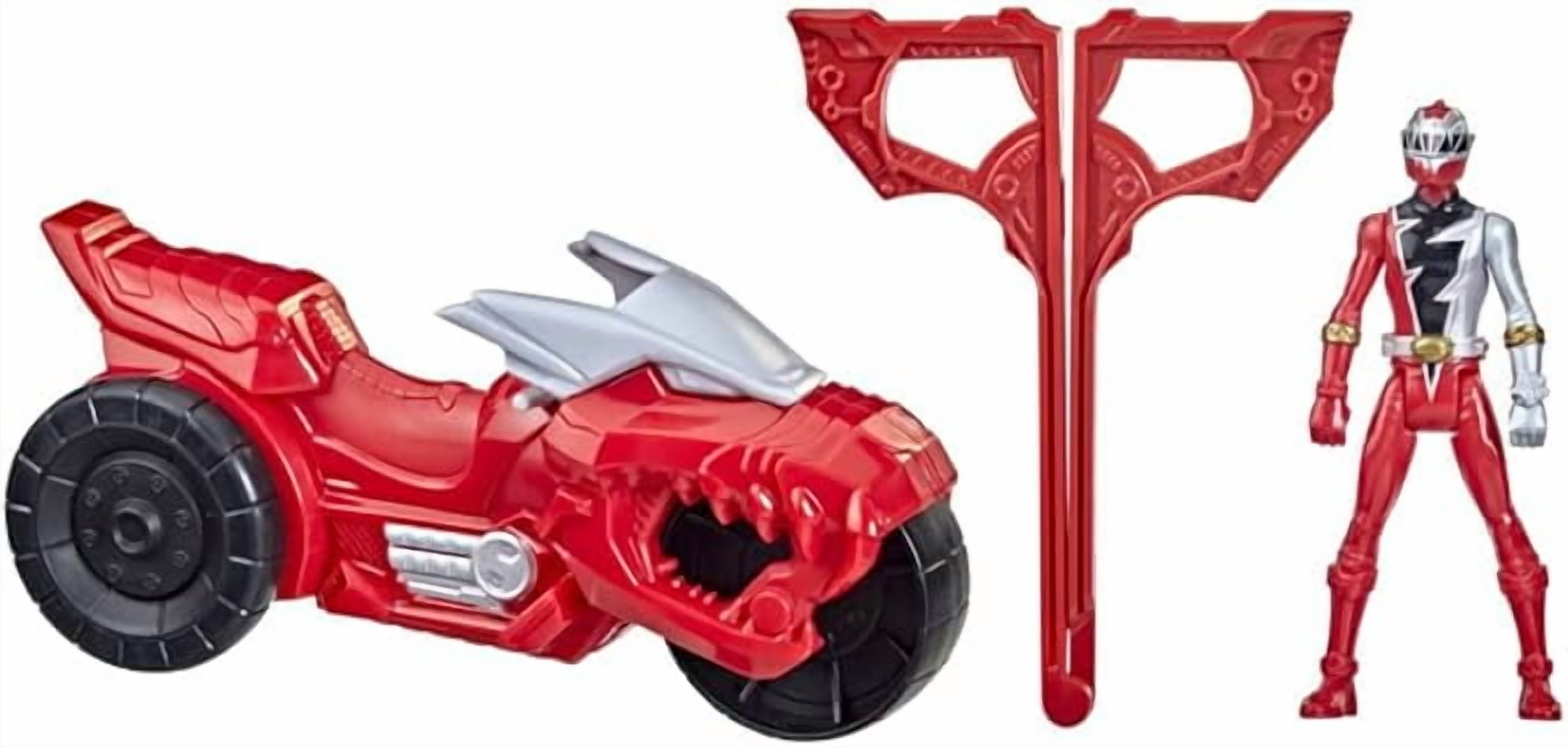 Power Rangers Dino Fury Rip N Go T-Rex Battle Rider and Dino Fury Red Ranger 6-Inch-Scale Vehicle and Action Figure, Toys Kids 4 and Up