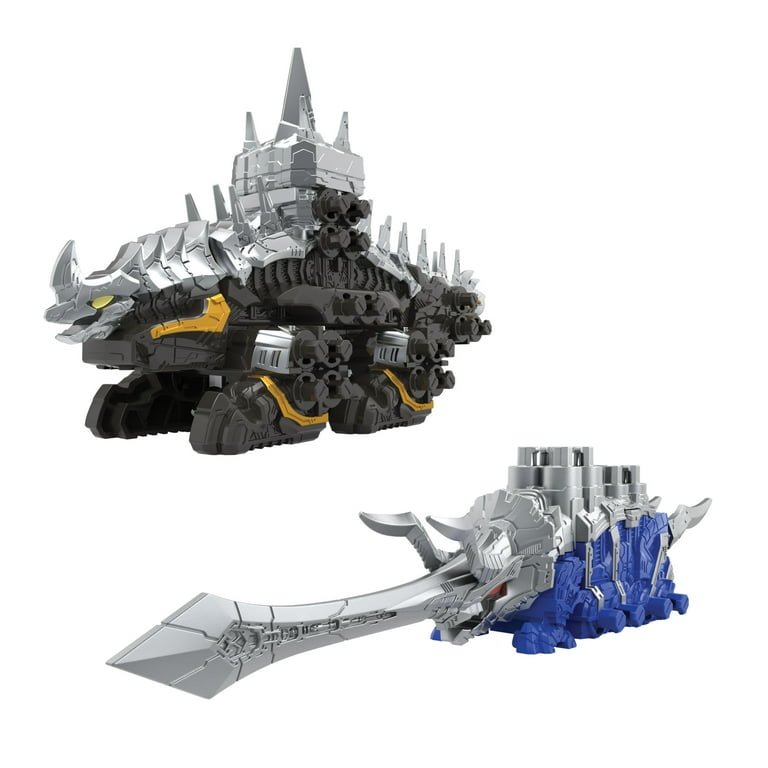 New Power Rangers Dino Fury Tricera Blade, Stego Spike Zord Action