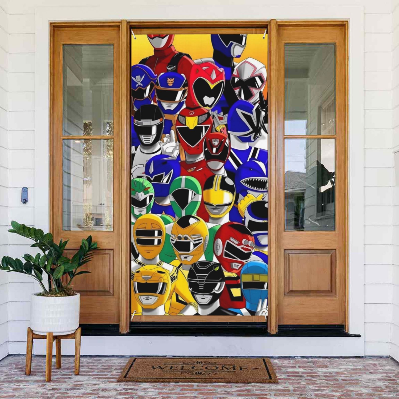 Power Ranger Door Decorations Power Rangers Door Cover Decorated Banner Tapestry Home Decoration ...