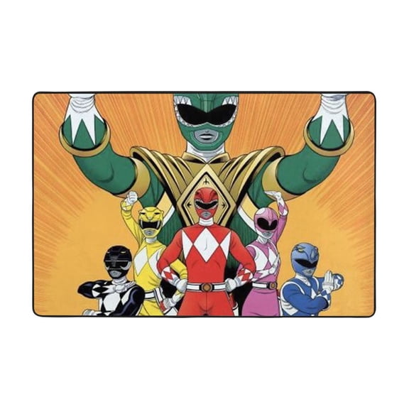 Power Rangers Floor Mat Flannel Anti-Slip Pad Doormat 36"X24" Soft Absorbent & Wear-Resistant Area Rug For Home & Office